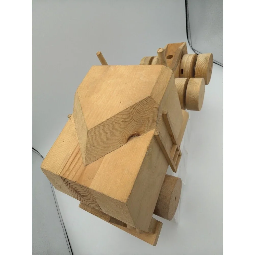 Handmade Wooden Toy Truck Vintage Rustic Folk Art Wood‎ Vehicle Decor